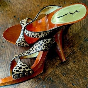 Pony and Wood Slide Heels